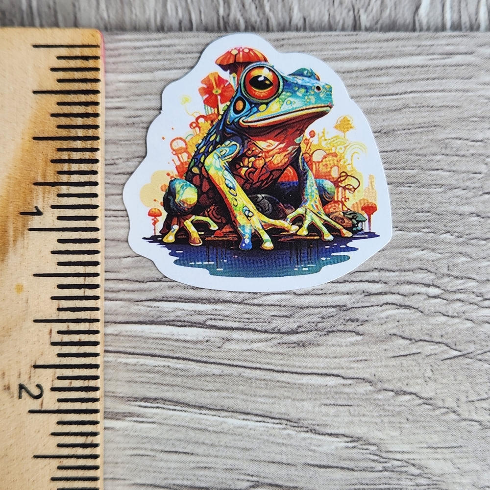 10 for $10 Funky Frog Stickers  Psychedelic Frogs Animal Sticker
